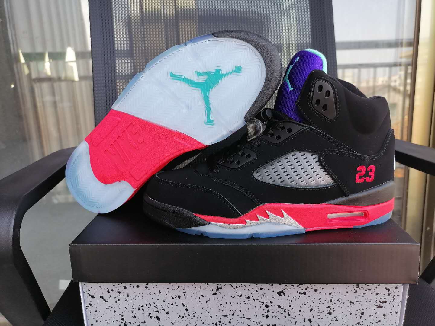 2020 Air Jordan 5 Retro Black Red Purple